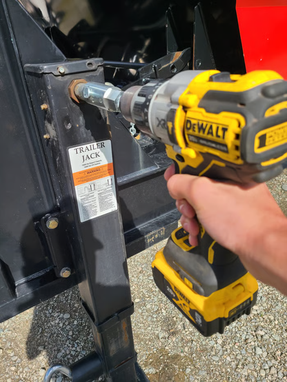 Trailer Jack Drill Adapter with Socket Bit Attachment