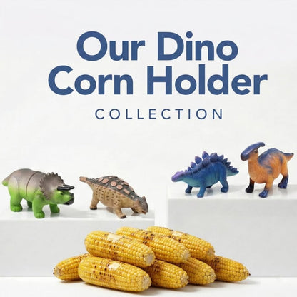 🔥Dinosaur Corn Holders for Corn On The Cob - Funny Corn Cob Holder for Kids and Adults with Stainless Steel Prongs