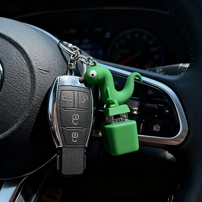 Lizard Button Keychain,Rechargeable Animal Keychains with Sound and Colorful Lights,Fidget Toys Adults Anxiety Relief