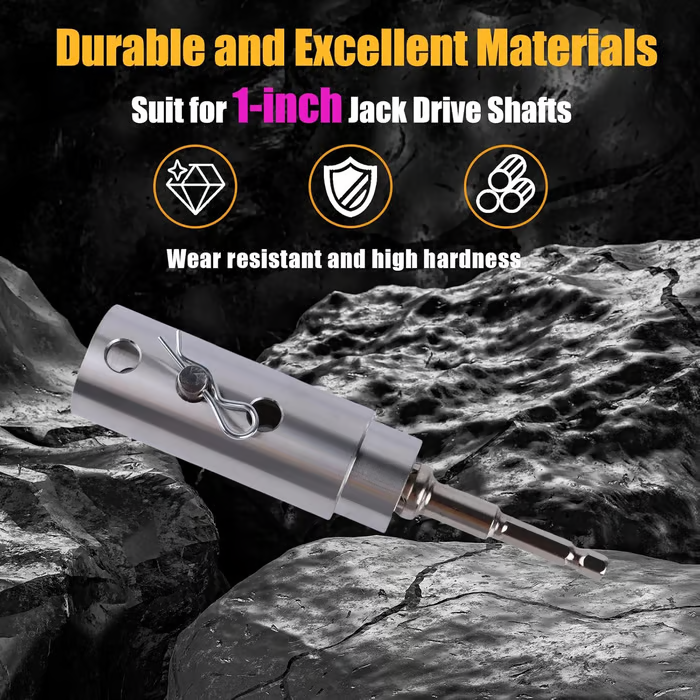 Trailer Jack Drill Adapter with Socket Bit Attachment