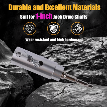Trailer Jack Drill Adapter with Socket Bit Attachment
