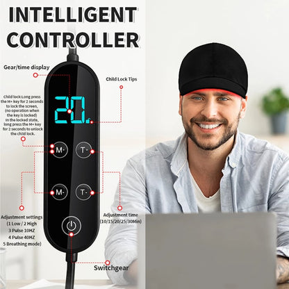 Cap: Wireless Red & Blue Light Therapy Cap for Scalp Health, Energy, and Self-Care | Red Light Therapy on the Go for Men & Women