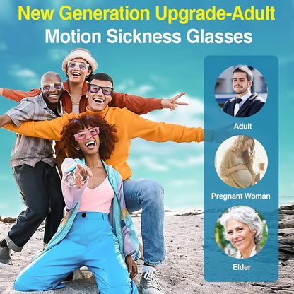 ✨️Adult Anti- Motion Sickness Smart Glasses, Ultra-Light Portable Nausea Relief Liquid Glasses, Carsickness Airsickness Seasickness Glasses, Kids Travel/Cruise Essentials