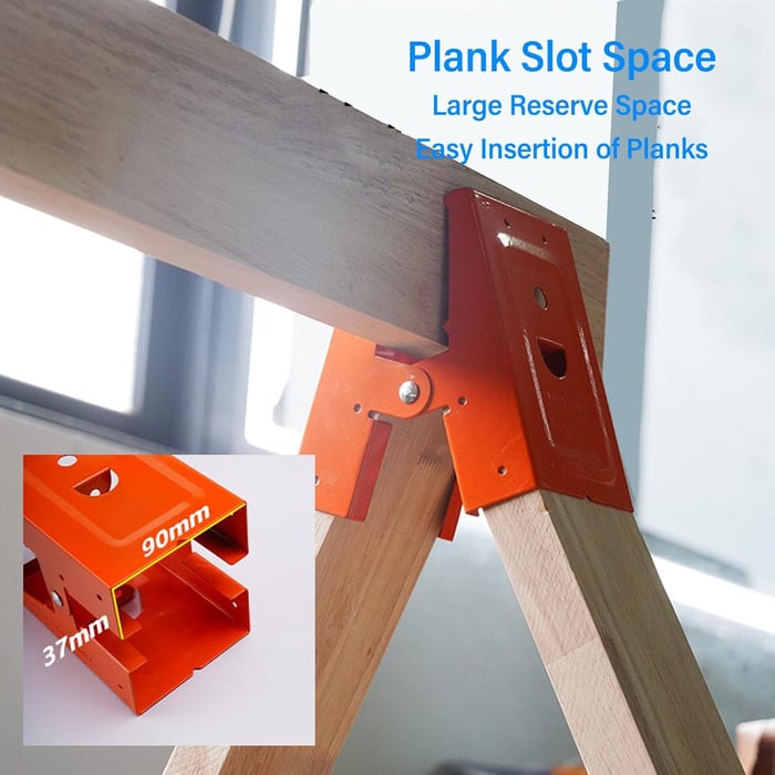 2Pcs Heavy Duty Sawhorse Brackets with Down Clamp