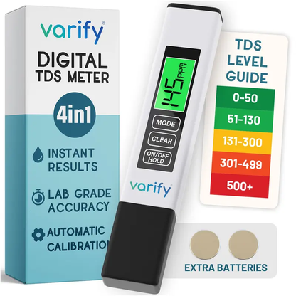 🧪VARIFY 4-in-1 TDS Meter Digital Water Tester