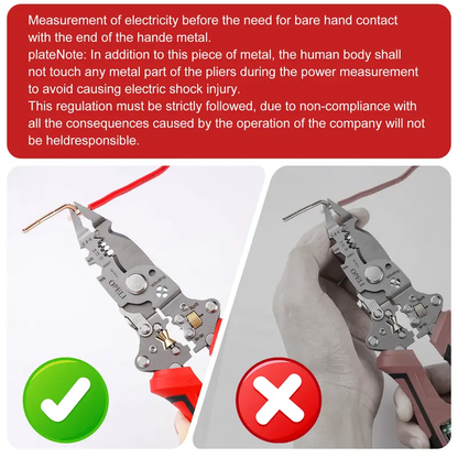 🛠️🛠️16 in 1 Wire Stripper Twister forCutting and Pulling Wires, Voltage Tester Pliers, Cable Scissors, 12V to250V Live,Null,Hot Wire Judgment ACDC, Audible and Flashing LED Alarms