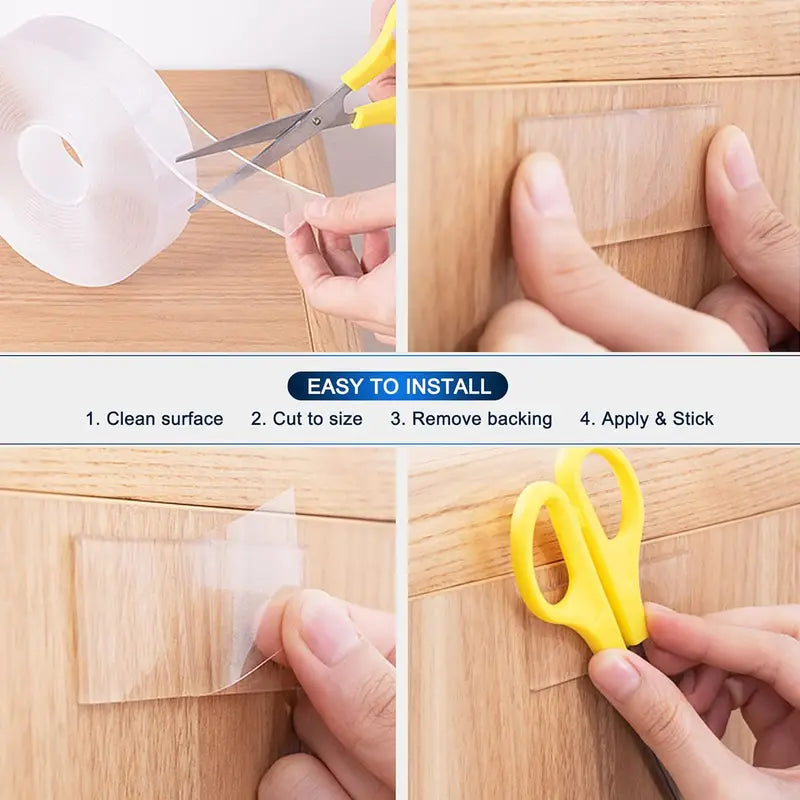 10.5FT Ultra-strong Double Sided Adhesive Nano Tape Heavy Duty Transparent Reusable Tapes