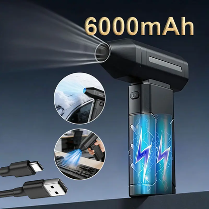 ✨️✨️High-Speed Brushless Air Purifier 100000rpm Turbo Fan🔋, 6000mah LED Light, Long-Lasting, 6 Speed Adjustable, Portable Handheld Blower, USB Rechargeable Fan
